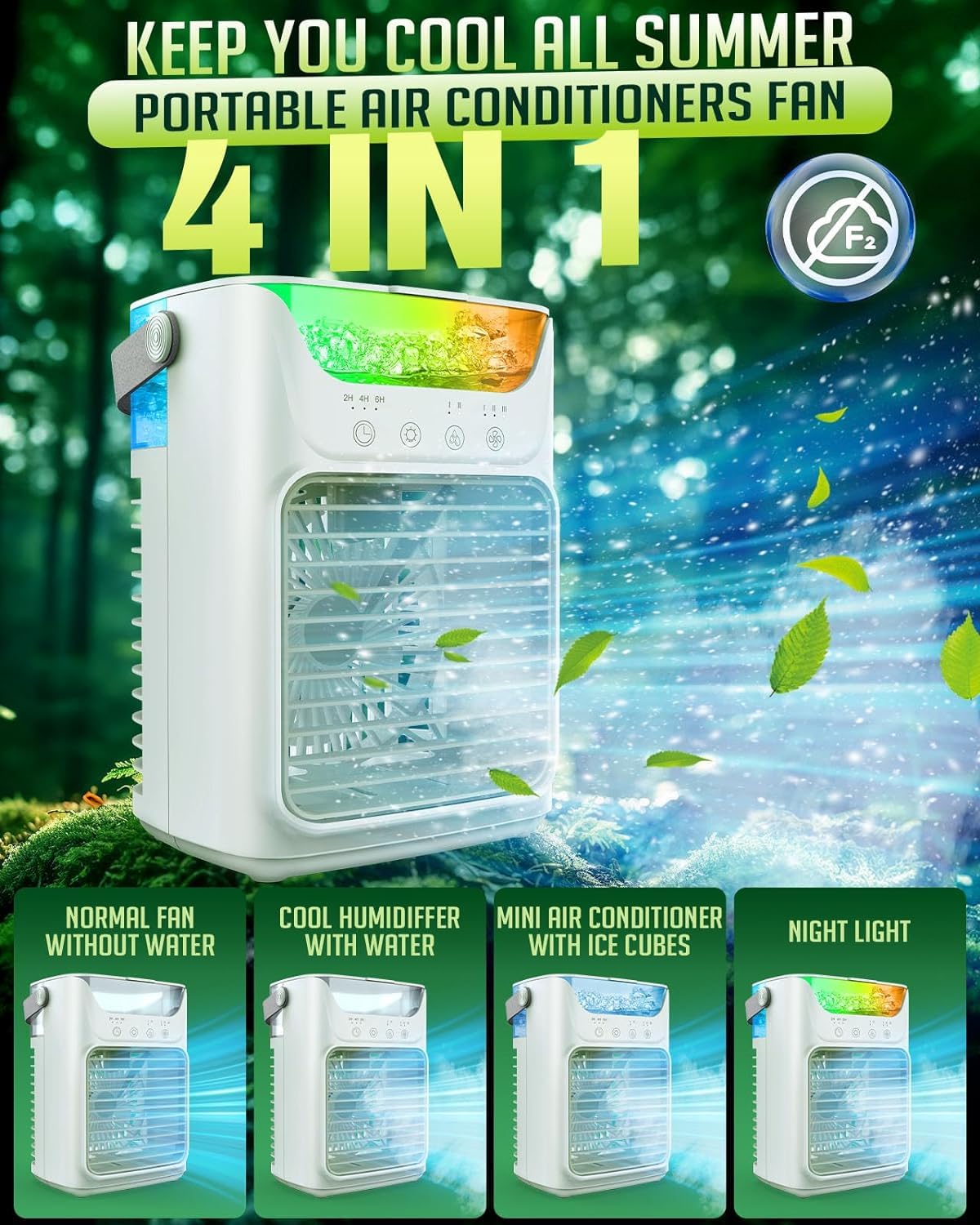 2024 Upgraded Powerful Cooling Mini Evaporative Air Cooler