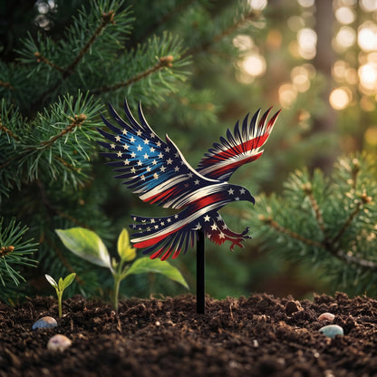 The American Flag Eagle Garden Stake