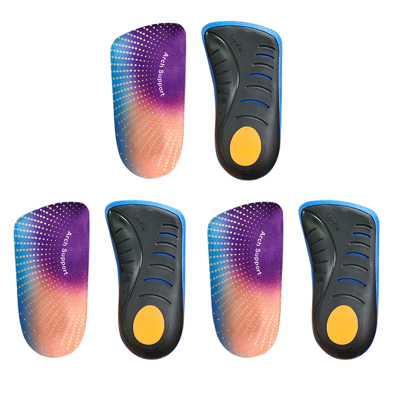 Shock-absorbing and pressure-permeable soft and comfortable half-size pad for flat feet