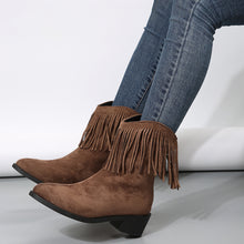 Load image into Gallery viewer, Winter Women&#39;s Tassels Arrival Retro Pointed Toe Boots
