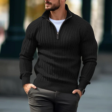 Load image into Gallery viewer, Men&#39;s Solid Cable Casual Zip Stand Collar Sweater
