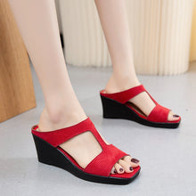 Load image into Gallery viewer, Women&#39;s new wedge fish mouth sandals
