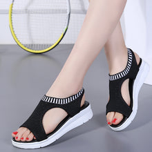 Load image into Gallery viewer, Women&#39;s Breathable Elastic Band Thick Sole Mesh Sports Sandals
