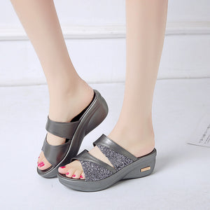 Fashion Platform Platform Wedge Wedge Ladies Slippers