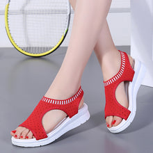 Load image into Gallery viewer, Women&#39;s Breathable Elastic Band Thick Sole Mesh Sports Sandals
