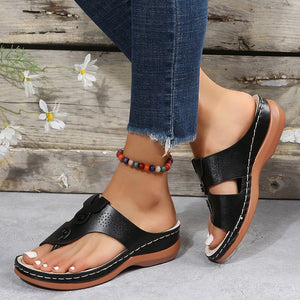 Women's Round Toe Platform Flip Flops