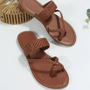 Women's Flat Weave Detail Slide Slippers