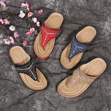 Load image into Gallery viewer, Flat lightweight rhinestone flip flops
