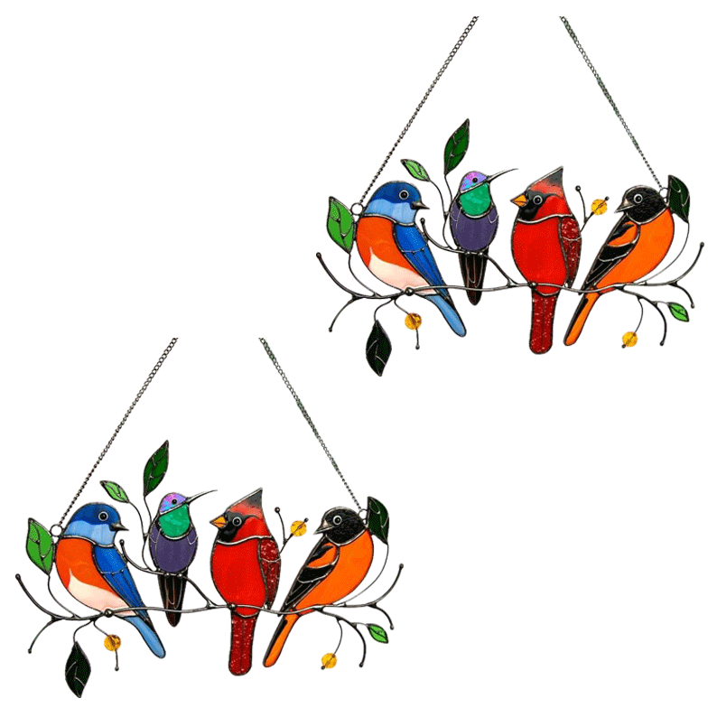 Birds Stained Glass Window Hangings