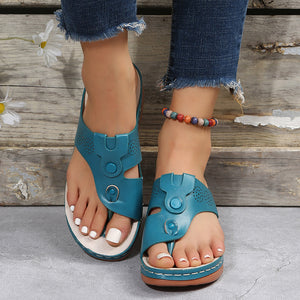 Women's Round Toe Platform Flip Flops