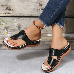 Women's Round Toe Platform Flip Flops