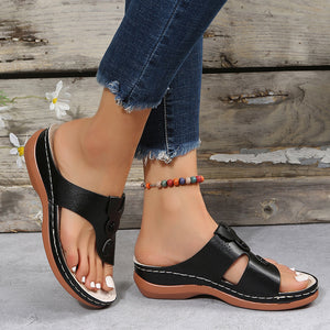 Women's Round Toe Platform Flip Flops