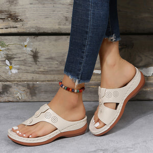 Women's Round Toe Platform Flip Flops