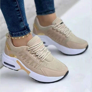 Round toe lace-up mesh breathable women's shoes