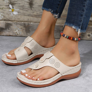 Women's Round Toe Platform Flip Flops