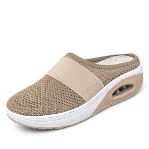 Sursell Women Daily Fly Knit Fabric Summer Air Cushion Mule Slippers