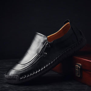 2024 Men Hand Stitching Zipper Slip-ons Shoes