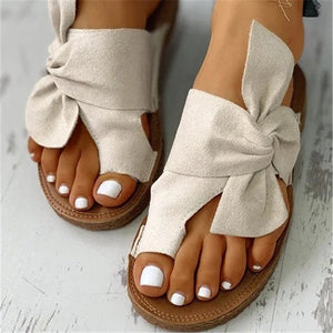 Women's Twist Knot Flat Toe Loop Slides