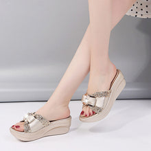 Load image into Gallery viewer, Women&#39;s Summer Fashion Bow Wedge Slippers
