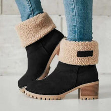 Load image into Gallery viewer, Women&#39;s Chunky Heel Round Toe Snow Boots
