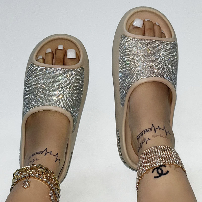 Women's Diamond Platform Slippers