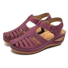 Load image into Gallery viewer, Women Hollow Out Breathable Wedges Thick Sole Buckle Sandals
