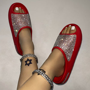 Women's Diamond Platform Slippers