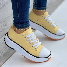 Load image into Gallery viewer, 2024 round toe lace-up platform arch support canvas shoes
