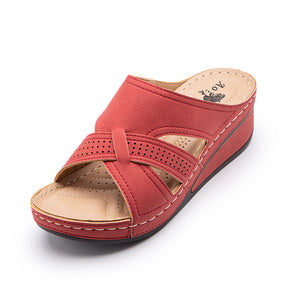 Women's Wedge Retro Hollow Slippers