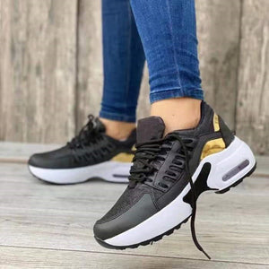 Round toe lace-up mesh breathable women's shoes