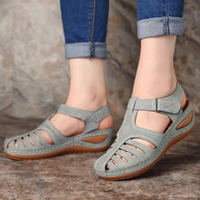 Load image into Gallery viewer, Women Hollow Out Breathable Wedges Thick Sole Buckle Sandals
