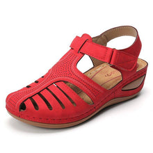 Load image into Gallery viewer, Women Hollow Out Breathable Wedges Thick Sole Buckle Sandals
