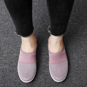 Sursell Women Daily Fly Knit Fabric Summer Air Cushion Mule Slippers