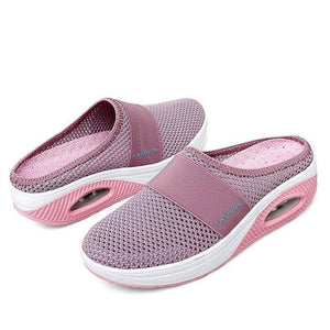 Sursell Women Daily Fly Knit Fabric Summer Air Cushion Mule Slippers