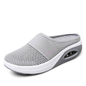 Sursell Women Daily Fly Knit Fabric Summer Air Cushion Mule Slippers